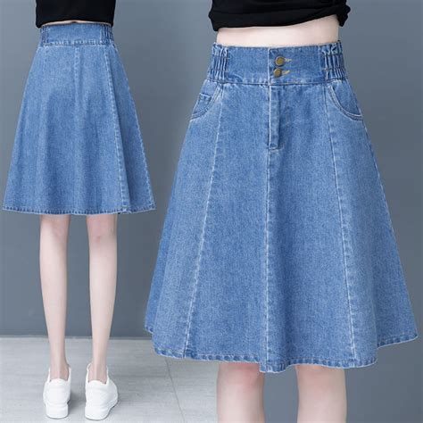 Denim Skirt Women S New High Waist A Line Skirt In Spring And Summer Of