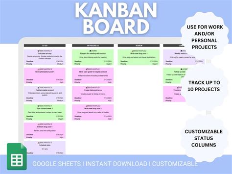 Kanban Board Google Sheets Kanban Board Excel Kanban Template ...