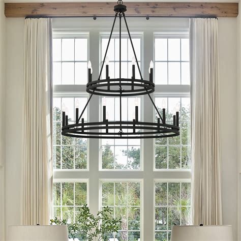 ACROMA 20 Light 40In Modern Farmhouse Wagon Wheel Chandelier UL