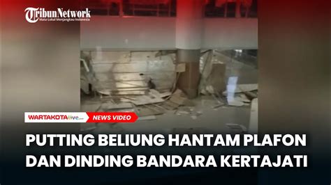 Hujan Deras Angin Putting Beliung Hantam Plafon Dan Dinding Bandara