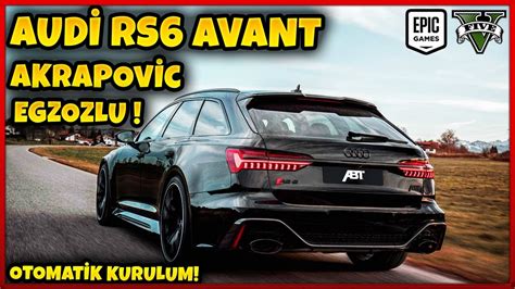 EFFSANE SESİ VAR AKRAPOVIC EGZOZLU AUDI RS6 AVANT GTA5 OTOMATİK