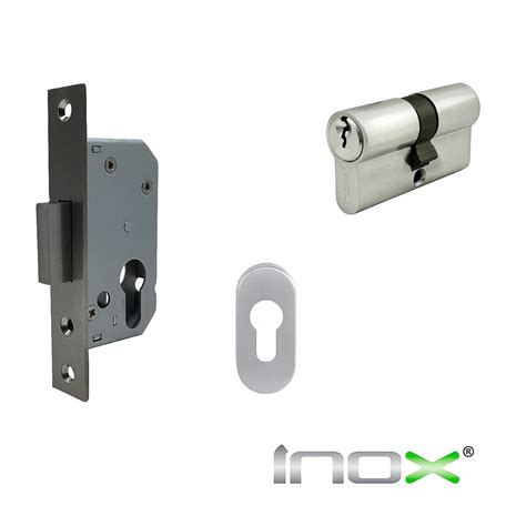 INOX - Ригельный врезной замок MD-S30-35 с цилиндром ключ-ключ
