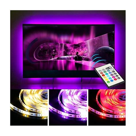 Kit Banda LED Pentru Iluminare TV Alimentare USB Cu Telecomanda