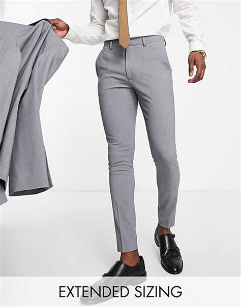 Asos Design Super Skinny Suit Pants In Gray Asos