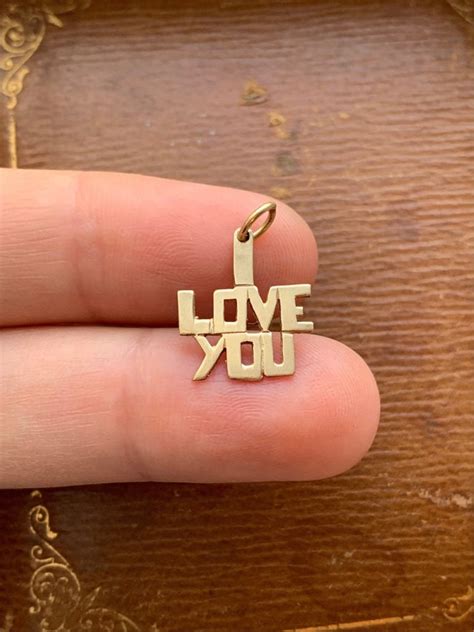 K Gold I Love You Heart And Arrow Pendant Gem