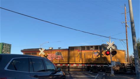 UP 5646 Z Train Intermodal With Mid DPU South E Alpine Avenue