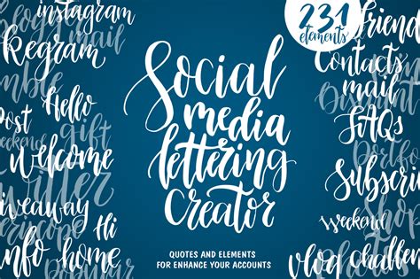 Social Media Lettering Creator on Yellow Images Creative Store