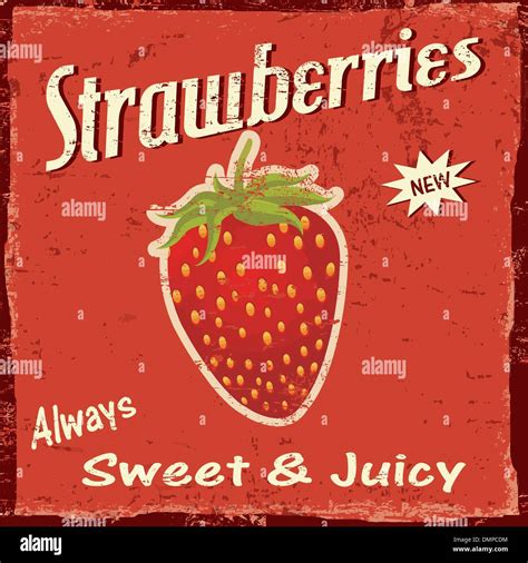 Strawberry Vintage Poster Stock Vector Image And Art Alamy