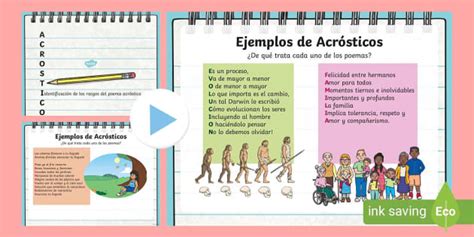 Poesía Acróstica en Powerpoint teacher made Twinkl