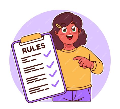 Una niña explica las reglas. | Vector Premium