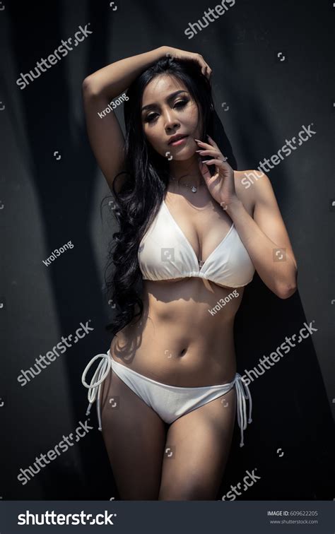 Sexy Asian Woman White Bikini Stock Photo Shutterstock