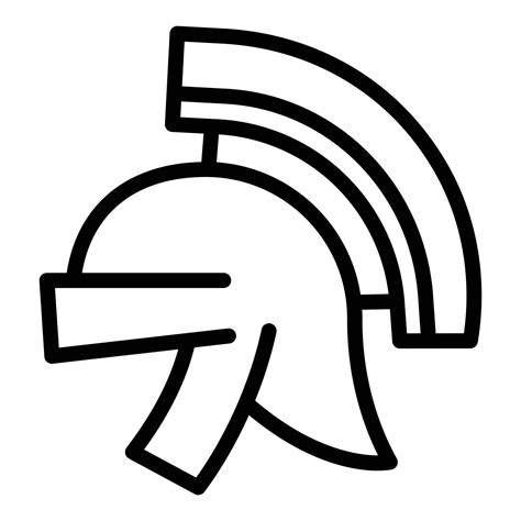 Greek Helmet Icon Outline Style 14350244 Vector Art At Vecteezy