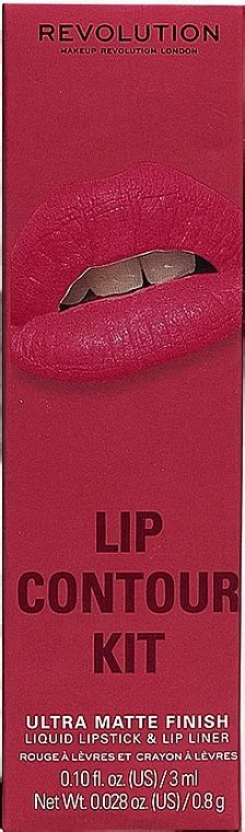 Makeup Revolution Lip Contour Kit Fierce Wine Set Labial L Quido Ml