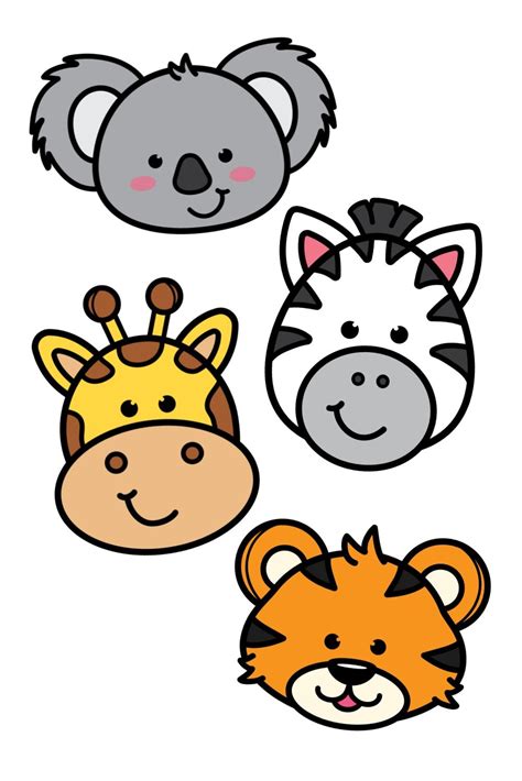 Rosto De Animais Safari Para Imprimir - Rosto De Animais Para Imprimir
