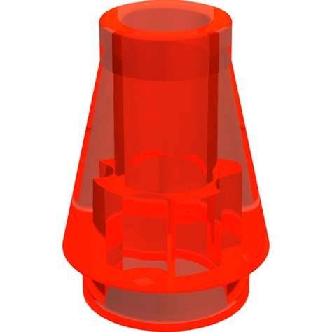 Lego Transparent Neon Reddish Orange Cone X Without Top Groove