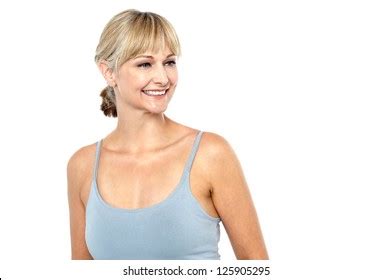 Sexy Blonde Looking Sideways Smiling Studio Stock Photo Edit Now