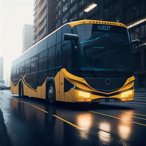 Premium Photo A Yellow Bus With The Word Mtt On The Front