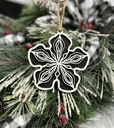 Vagina Pussy Vulva Ornament Orchid Flower Glowforge Laser File Adult Ornament Etsy