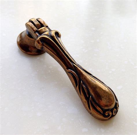 Antique Brass Dresser Drawer Pull Handles Knob Metal Drop Pull