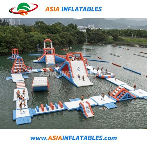 Commercial Mobile Water Park Inflatable Floating Obstacle Courses