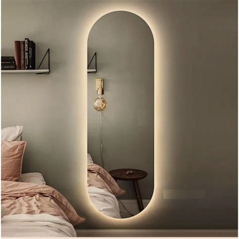 Espelho Lapidado Oval Iluminado Led Quente 60x150cm In 2024