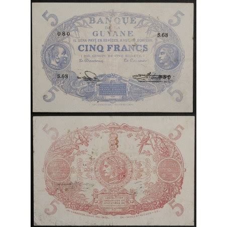 Guyane Française Pick N1e TTB Billet de banque de 5 francs 1922 1947