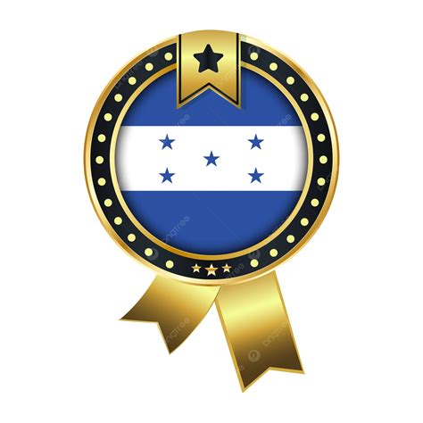Honduras Flag With Badge Vector, Honduras, Honduras Flag, Honduras