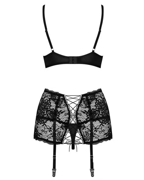 Obsessive Lingerie Completino Intimo Con Reggicalze Collezione Peonesia