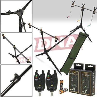 Carp Fishing Rod Pod And Alarm Set With 2 Bite Alarms 3 x Rests ...