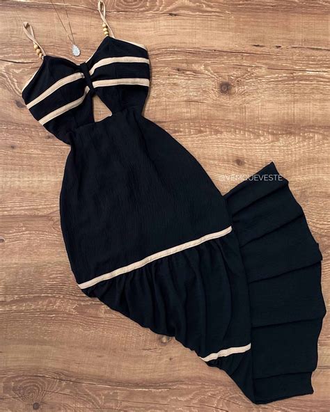Vestido Duna Preto Nude VemQueVeste Moda e Acessórios