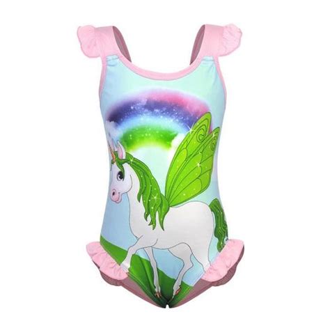 AmzBarley Licorne Maillot de Bain Fille Enfant Bikini Une Pièce Maillots Tenue de Plage Été