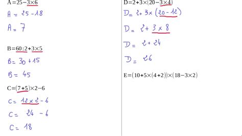 Calculs priorités développements et factorisations Exercice 1 YouTube