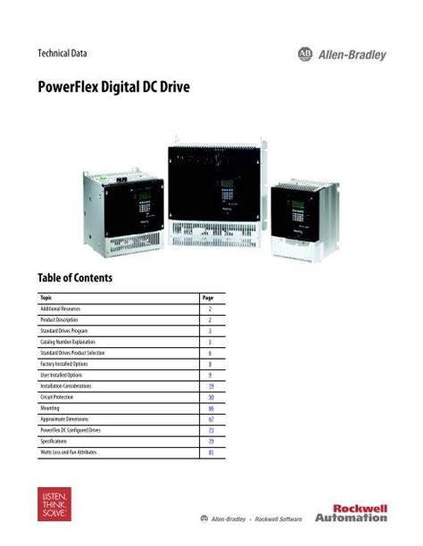 powerflex digital dc drive technical data