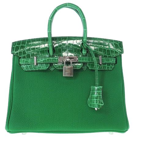 Hermès HERMES BIRKIN 25 Green Leather ref 981829 Joli Closet