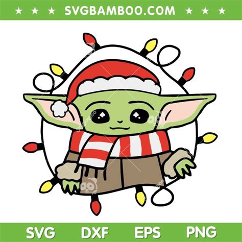 Baby Yoda Christmas Lights SVG Yoda Warm Christmas