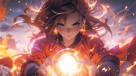 Premium Photo Radiant Anime Girl Masters Super Powers With A Splash