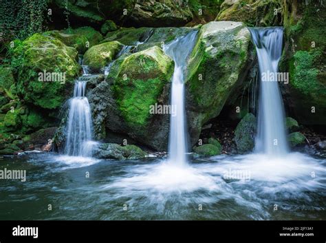 Waterfall The Schiessentumpel And Bridge In Luxembourg Stock Photo Alamy