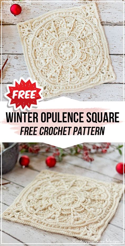 Crochet Winter Opulence Square Free Pattern In 2024 Granny Squares