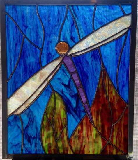 Beautiful Dragonfly Stained Glass Window