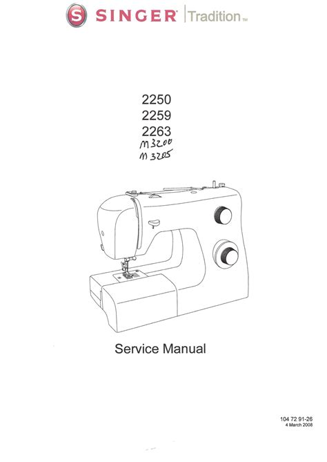 Service Manual Singer Tradition Series M M Sewing