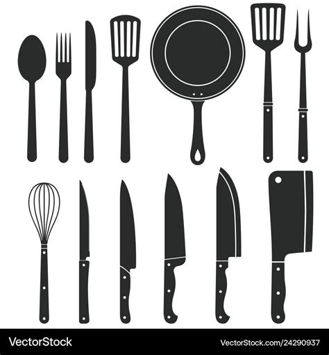 Kitchen knife silhouette butcher kitchenware Vector Image