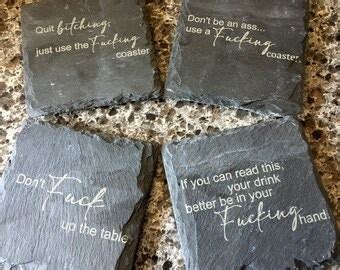 Don T Fuck Up The Table Custom Engraved Slate Coasters Set Of Funny Unique Ready To Ship Gift