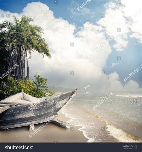 Vintage Beach Background Stock Photo Edit Now 115471672