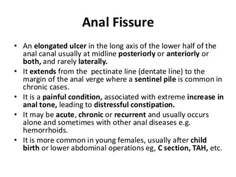 Anal Fissure Fissure In Ano PPSX