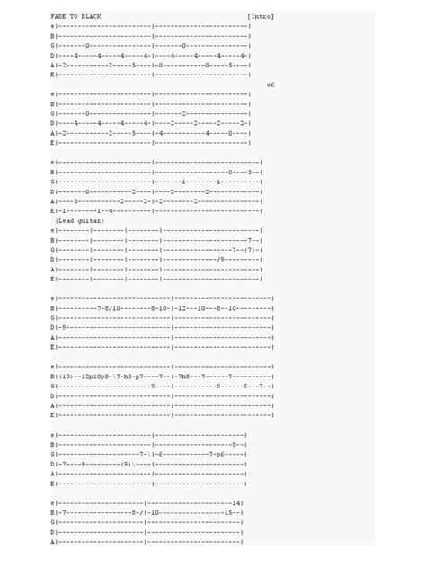 Fade To Black Guitar | PDF | Songs | Musical Forms