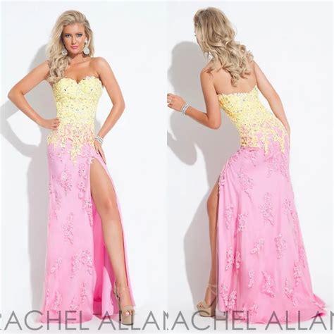 2017 Hot Sale Pink And Yellow Long Prom Dresses Sweetheart Floor Length