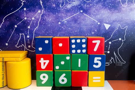 number cube in playground room . Stock Photo | Adobe Stock