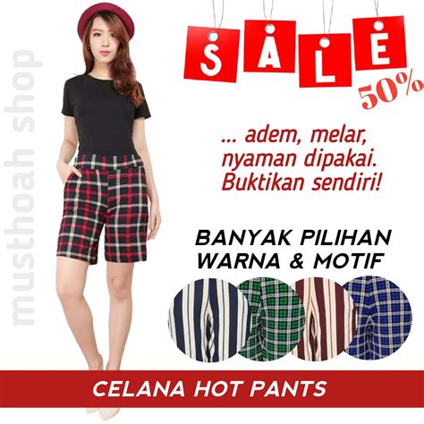 Jual G01 CELANA HOT PANTS PENDEK SANTAI KULOT HOT PANT PENDEK WAFEL HOTPANT CEWEK WANITA