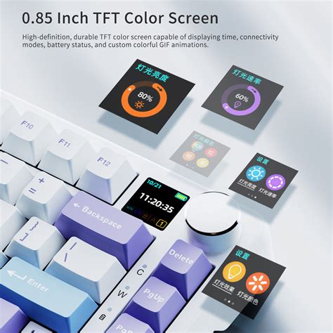 Ajazz Ak Max Wireless Mechanical Keyboard Gasket Rgb Inch Tft Color Display Hot