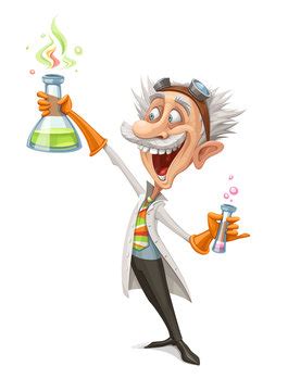 Kids Mad Scientist Cartoon